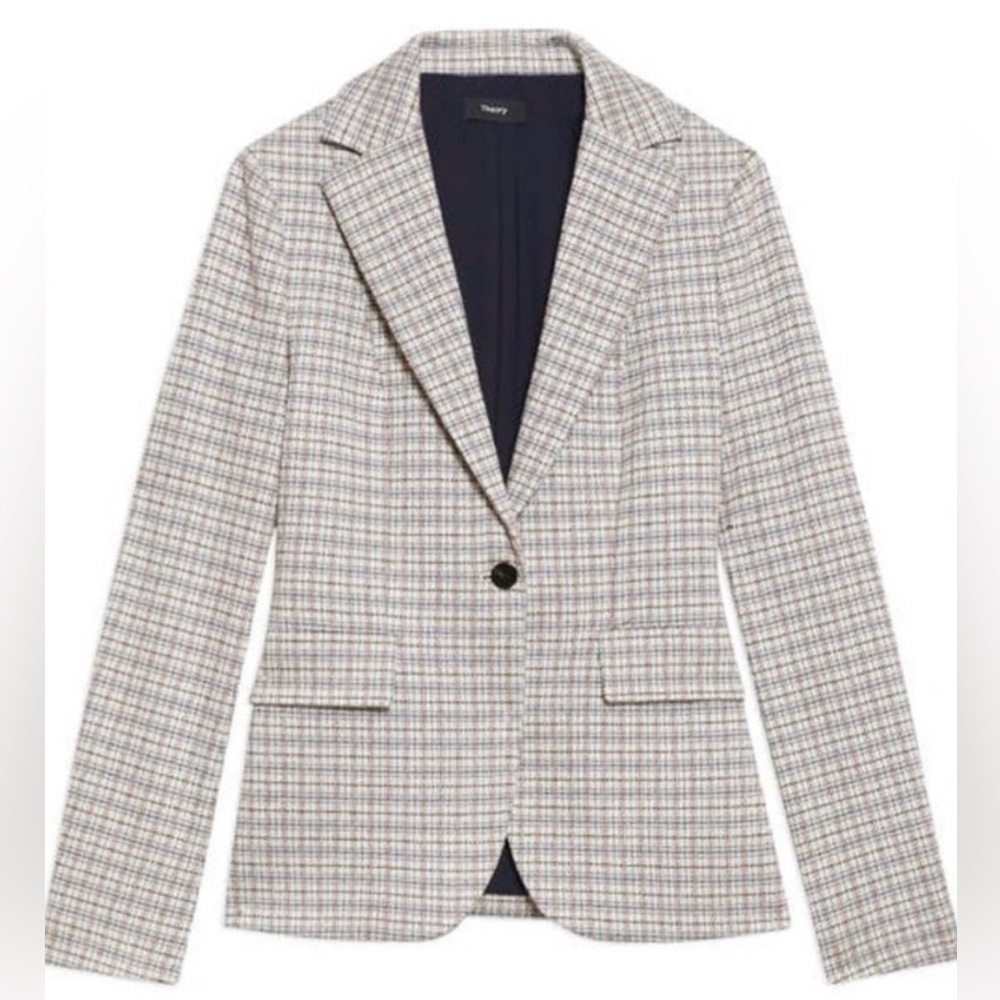 Theory Riding Blazor Multi Grid Knit Size 0 - image 2